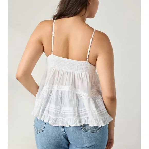 Kimchi Blue Tara Embroidered Cotton Babydoll Cami EUC - Picture 3 of 7